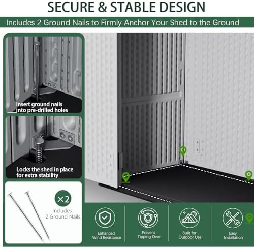Outdoor Storage Shed Resin Waterproof Storage Cabinet - Image 6