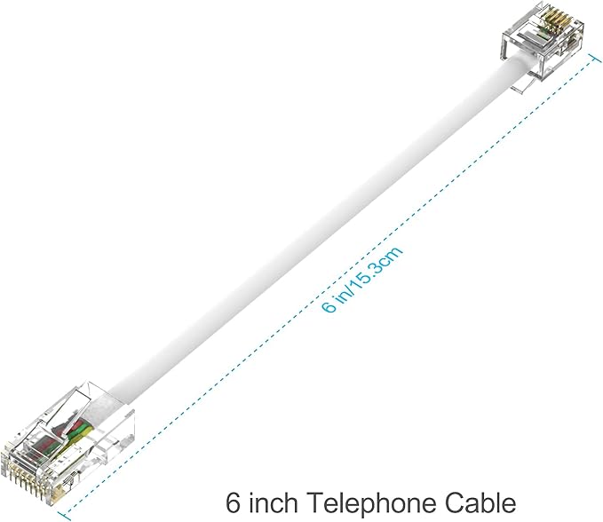 Phone Jack to Ethernet Cable Adapter, RJ45 8P8C Female to RJ11 6P4C Male - Image 6