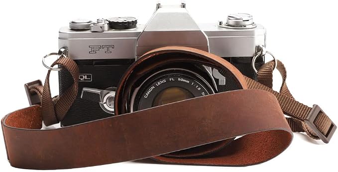 Crazy Horse Leather Camera Strap, Vintage Camera Strap, Adjustable Camera Neck by CANPIS