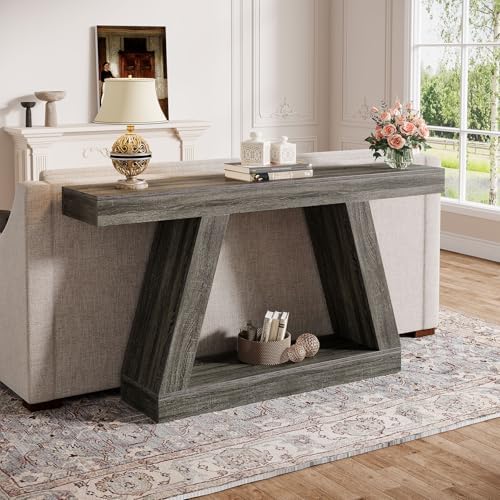 Tribesigns Farmhouse Console Table, 55-Inch Rustic Sofa Table - Image 6