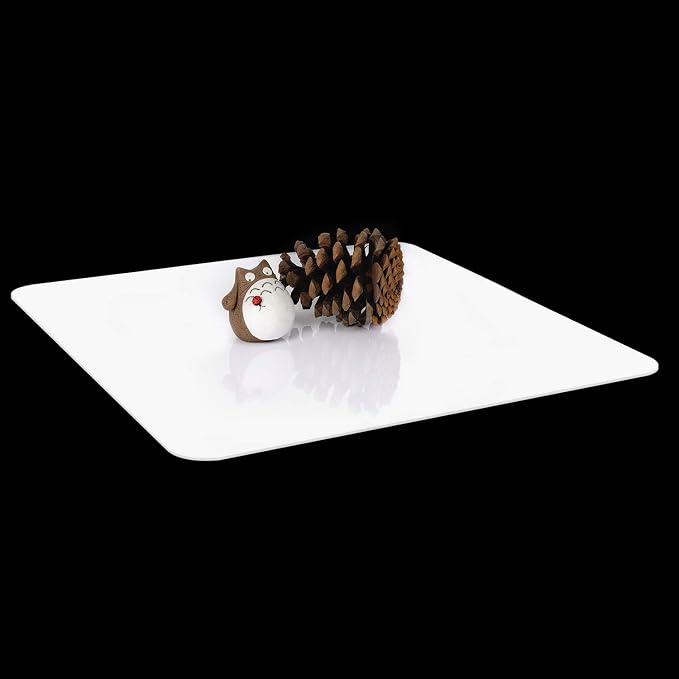 KINJOEK 2 PCS 30x30cm 12 x 12 Inch Acrylic White Reflective Display Table Riser - Image 3