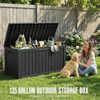 DRATO 135 Gallon Deck Boxes Outdoor Waterproof Storage Box - Image 2