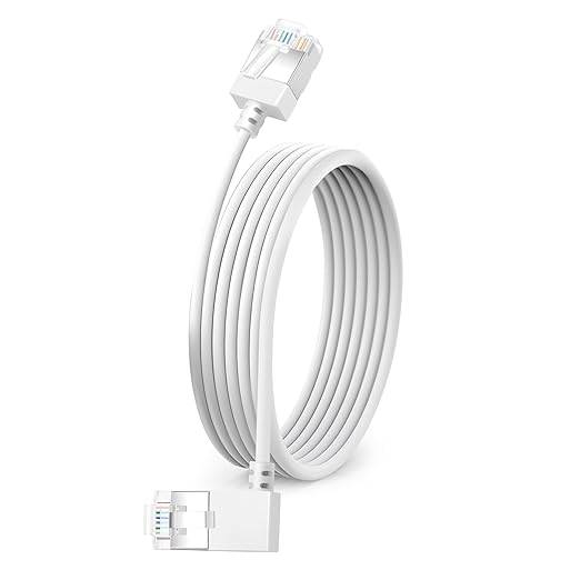Slim Cat 6 Ethernet Cable 90° Left Angled 25 Feet, Ultra Thin & Flexible Rj45 by DUTEVOLNS