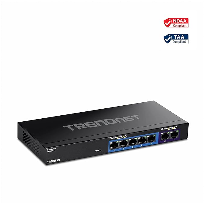 TRENDnet 7-Port Multi-Gig Gaming Switch, 5 x 1G RJ-45 Base-T Ports, 2 x 2.5G - Image 6