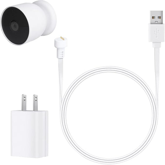 Power Cable with Adapter for Google Nest Cam Outdoor or Indoor, Battery-2nd by delilyn