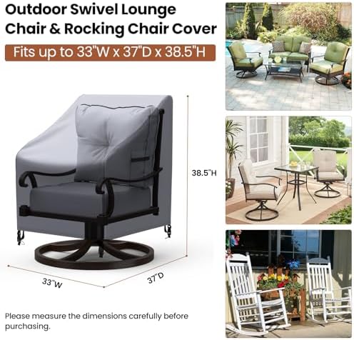 Mrrihand Outdoor Swivel Lounge Chair Cover Waterproof, 2 Pack Heavy Duty Patio - Image 2