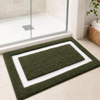 Color&Geometry Green Bathroom Rugs 30x20, Extra Soft Absorbent Microfiber Bath - Image 2