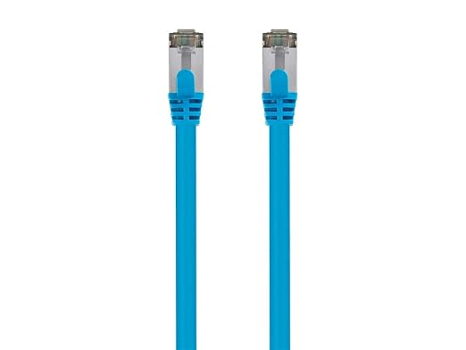 Monoprice Cat8 3ft Blue Patch Cable Double Shielded 26AWG 2GHz 40G Pure Bare by Monoprice