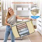 90L Large Storage Bags, 6 Pack Clothes Storage Bins Closet Organizers - Image 6