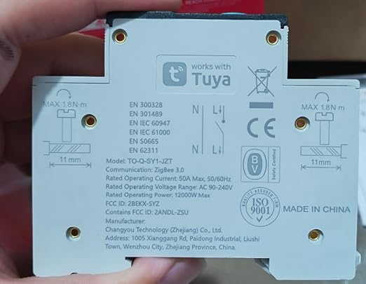 TONGOU ZigBee DIY Smart Switch 50A| DIN Rail Switch| 1P+N 90-240VAC| Real-time - Image 9