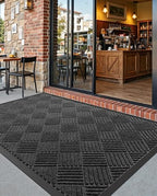 DEXI Front Door Mat Outside Entrance 36x60 Rubber Entry Doormat Black - Image 2
