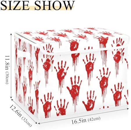 Bolaz Storage Bins with Lids and Handles, Bloody Scary Hands Storage Box - Image 3