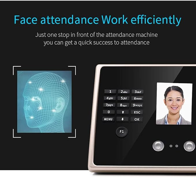 Facial Recognition Fingerprint Biometric Time Attendance Clock System Machine - Image 7
