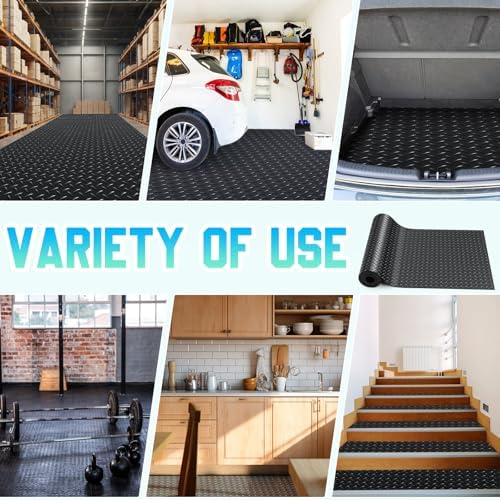 Breling 20 in x 10 ft Rubber Diamond Plate Rolls Garage Floor Mat - Image 5