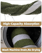 Color&Geometry Green Bathroom Rugs 30x20, Extra Soft Absorbent Microfiber Bath - Image 7