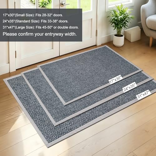 Braided Doormat Grey 17"x30", Non Slip, Back Door - Image 2
