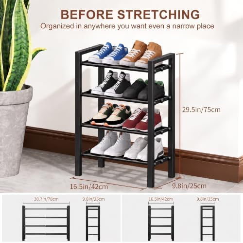 Expandable Shoe Rack, Heavy Duty Metal Shoe Organizer - Image 2