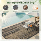 MontVoo Outdoor Rug Waterproof 8x10 ft Outdoor Carpet Patio Rug Mat Reversible - Image 2