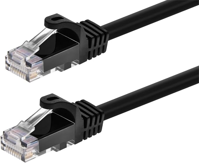 Monoprice Cat5e 75ft Black Patch Cable UTP 24AWG 350MHz Pure Bare Copper by Monoprice