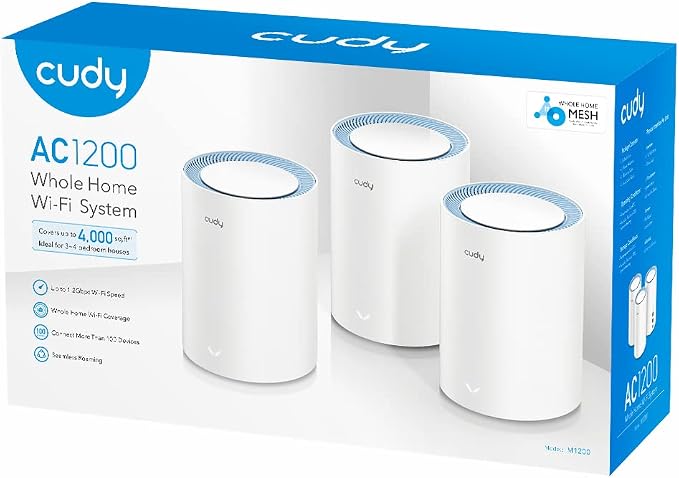 Cudy M1200 3-Pack AC1200 Whole Home Mesh WiFi System, 2.4GHz 5GHz Dual Band - Image 9