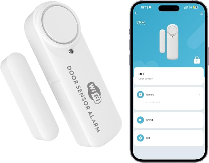 Smart WiFi Door & Window Alarm Sensor Chime by XFOX