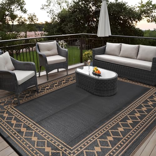 Outdoor Rug Waterproof for Patio, 8x10 Foldable Reversible Plastic Straw Carpet - Image 7