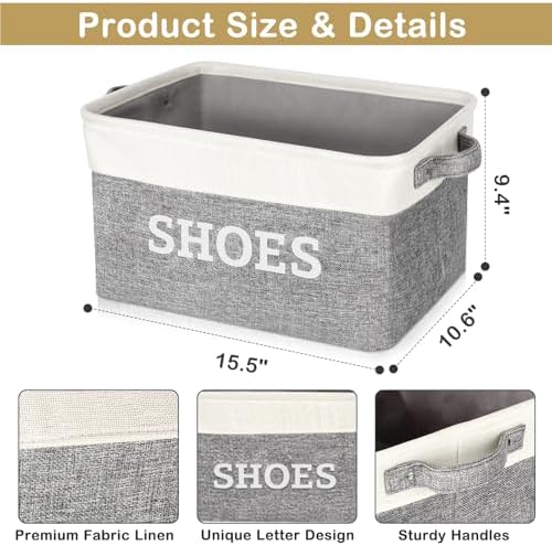Lukeline Fabric Shoe Basket for Entryway, Hallway or Mudroom - Image 3