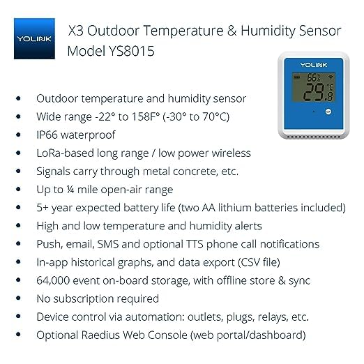 YoLink X3 vesion Outdoor Temperature & Humidity Data Logger, Hygrometer - Image 2