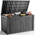 DRATO 200 Gallon Outdoor Storage Box Waterproof, Resin Large Deck Box by DRATOprovidesawarmandcozy