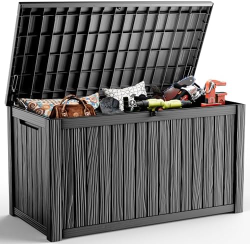 DRATO 200 Gallon Outdoor Storage Box Waterproof, Resin Large Deck Box by DRATOprovidesawarmandcozy