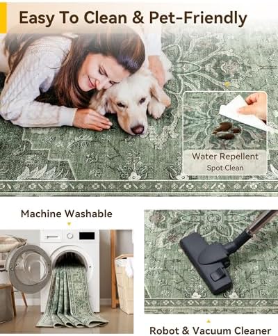 RELEANY Washable Area Rug, Square 8'x8' - Image 4