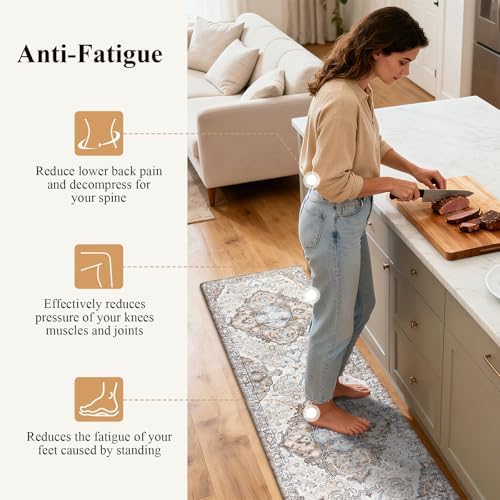 Ileading Anti Fatigue Kitchen Rugs Sets of 2 Cushioned Kitchen Mats - Image 3