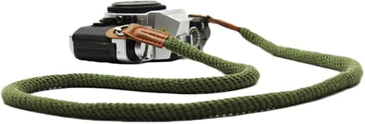 Vintage Handmade Cotton Leather Camera Neck Strap by Unknown