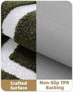 Color&Geometry Green Bathroom Rugs 30x20, Extra Soft Absorbent Microfiber Bath - Image 6