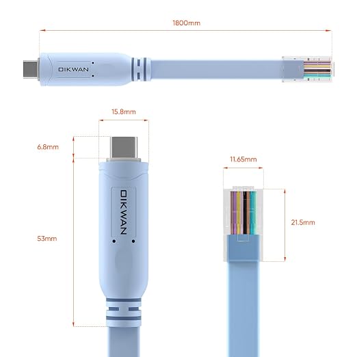 USB-C Console Cable 2pack, USB C to RJ45 Console Cable - Image 9