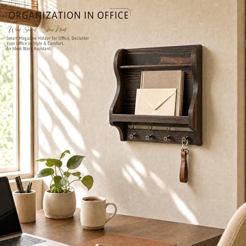 Pine Wood Mail Organizer Wall Mount - Image 3