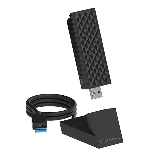 NETGEAR Nighthawk WiFi 7 USB 3.0 Adapter – BE6500 Tri-Band Wireless Gigabit by NETGEAR