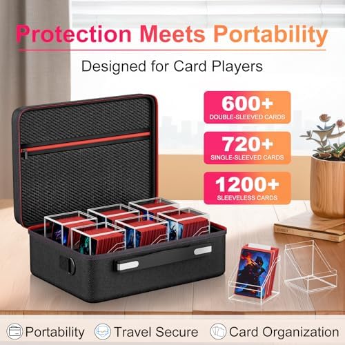 Proijeut Card Deck Box with Portable Case, 6 Pack Clear Commander Deck Box with - Image 3