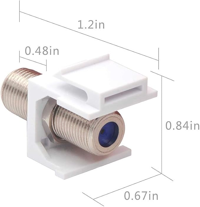 VCE 3GHz Coax Keystone Jack Insert Coaxial Cable Connector, F-Type RG6 Cable - Image 2
