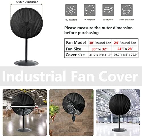 Bitubi Industrial Fan Cover, Waterproof Outdoor Fan Covers, Compatible - Image 2