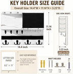 Key Holder Wall Mount with Shelf, Key Hooks - Image 2