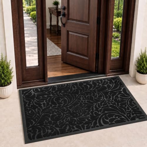 Yimobra Extra Large Front Door Mat, Floral Outdoor Mat by Yimobra