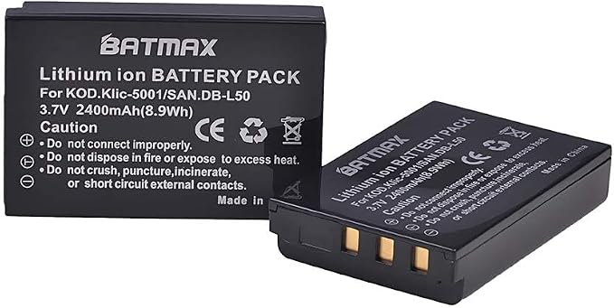 Batmax 2x 2400mAh KLIC-5001 Li-ion Battery + LCD USB Charger - Image 3
