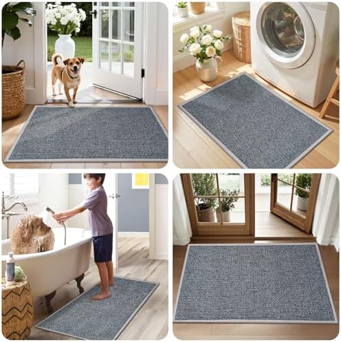 Braided Doormat Grey 17"x30", Non Slip, Back Door - Image 4