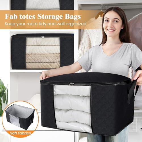 Fab totes 8 Pack Storage Bags for Clothes Blanket Storage Bins - Image 5