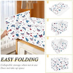 Bolaz Storage Bins with Lids and Handles, Butterfly Flag Stars Pattern Storage - Image 4