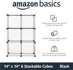 Amazon Basics 6 Cube Wire Grid Storage Organizer, Stackable Cubes, Cubby - Image 3