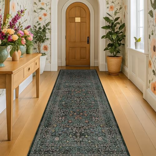 Dark Green 2'6" x 10' Runners for Wide Hallways Non Slip, Extra Long 10ft Floor - Image 3