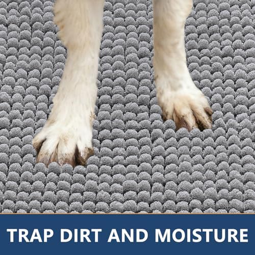 Smiry Dog Door Mat for Muddy Paws 34x21, Absorbent Low-Profile Doormats - Image 4