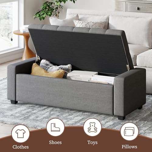 Upholstered Ottoman with Storage Bench - Image 4